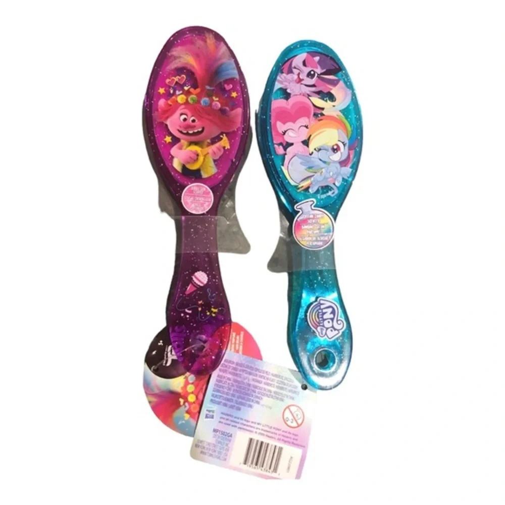 2pack “my little pony” cotton candy‎ and “trolls” strawberry scented hair brush